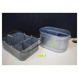 Two Tin Garden/Tool Caddies