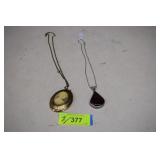 Cameo Locket & Multy Onyx Pendant Necklace