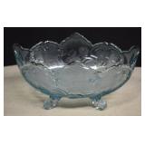 Vintage Jeannette Ice Blue Footed Bowl