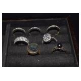 Six Costume Rings and Titanium Band