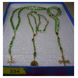 Three Beautiful Glass Bead Rosary's