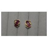1/20 14K Gold Earrings w/ Rubies
