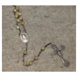 Antique Rosary w/Sterling Crucifix & Medal, Beads
