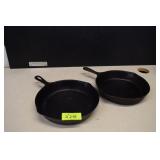 Two 10-1/2' Cast Iron Skillets