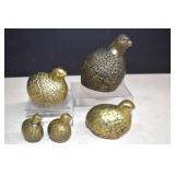 Mid Century Brass Quails,( Got The Whole Family)