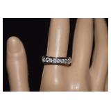 Sterling Half Eternity Band w/ CZ, in Box Sz 8