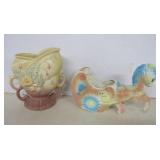 Vtg. Hull Art and Baby Themed Planters