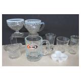 Assorted Clear Glass Hat, Mug, Jelly Jars etc...