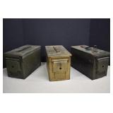 Three Metal Ammo Boxes