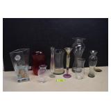 Lot of Glass & Crystal Vases