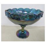 Newer Molded Carnival Glass Compote - 7.5x8'