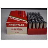 50 Rounds Of Federal 38 Special Ammo