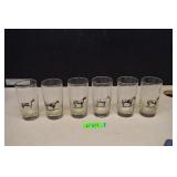 Six Collectible Horse Drinking Glasses