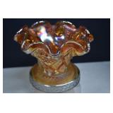 Vtg. Imperial Marigold Carnival Glass Hobstar Bowl