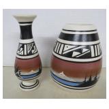 Two S. Mabry Cedar Mesa Navajo Pottery Vases