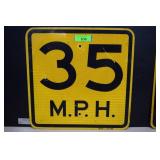 35 M.P.H Metal Road Sign