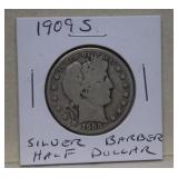 1909-S Barber Silver Half Dollar