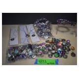 7 Snap Button Bracelets, 3 Snap Necklaces, & 150