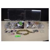 Two Plastic Organizers w/Sewing Notions