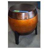 Metal Drum Style End Table