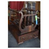 Antique Music Holder with Drawer and Casters