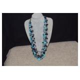 Park Lane True Blue Turquoise,MOP&Beaded Necklace