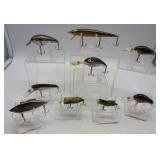 Nine  Vintage Assorted Fishing Lures