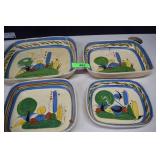 1940's T Lauqepaque Pottery Nesting Bowls