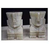 Vintage Carved Onyx  Bookends (Chip On One,See Pic