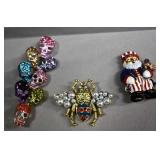 Three Colorful Brooches