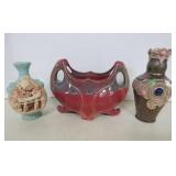 Three Pieces of Art Nouveau and Japanese Pottery