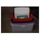 Five Plastic Totes w/Lids