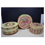 Three Floral Hat Boxes