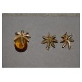 Sarah Coventry Brooch/Pend.&Vtg Clip Back Earrings