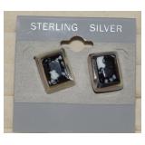 Sterling & Snowflake Obsidian Earrings