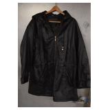 Ladies Leather Hooded Coat 2X