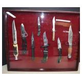 Nice Knife Collection In Slide Open Display Box