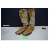 Justin Full WQuill Cowboy Boots Size 9B