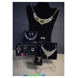 Seven Pieces Of New Rhinestone Costume Jewelry
