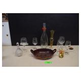 Terra Cotta Dish & Misc. Glassware