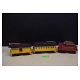 Three Train Car McCormick Whiskey Decanters