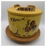 MCM Ceramic Rooster Rotating Canister Set