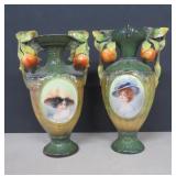 Two Antique RH Austria Porcelain Vases