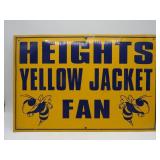 Tin Yellow Jackets Fan Sign - 18x12'