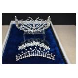 Rhinestone Tiara and Two Rhinestone Hair Combs