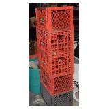 Five Plastic Dairy Crates