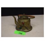 Chinese Brass Teapot w/Polished Stones