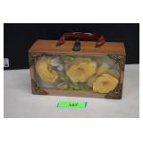 MCM Decoupage Wood Purse. Signed Dalynda