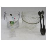 Two Crystal Small Ice Buckets, Pelican Bottle Topp