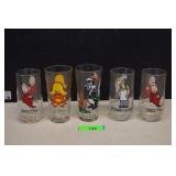 Five Collectible Cartoon Glasses